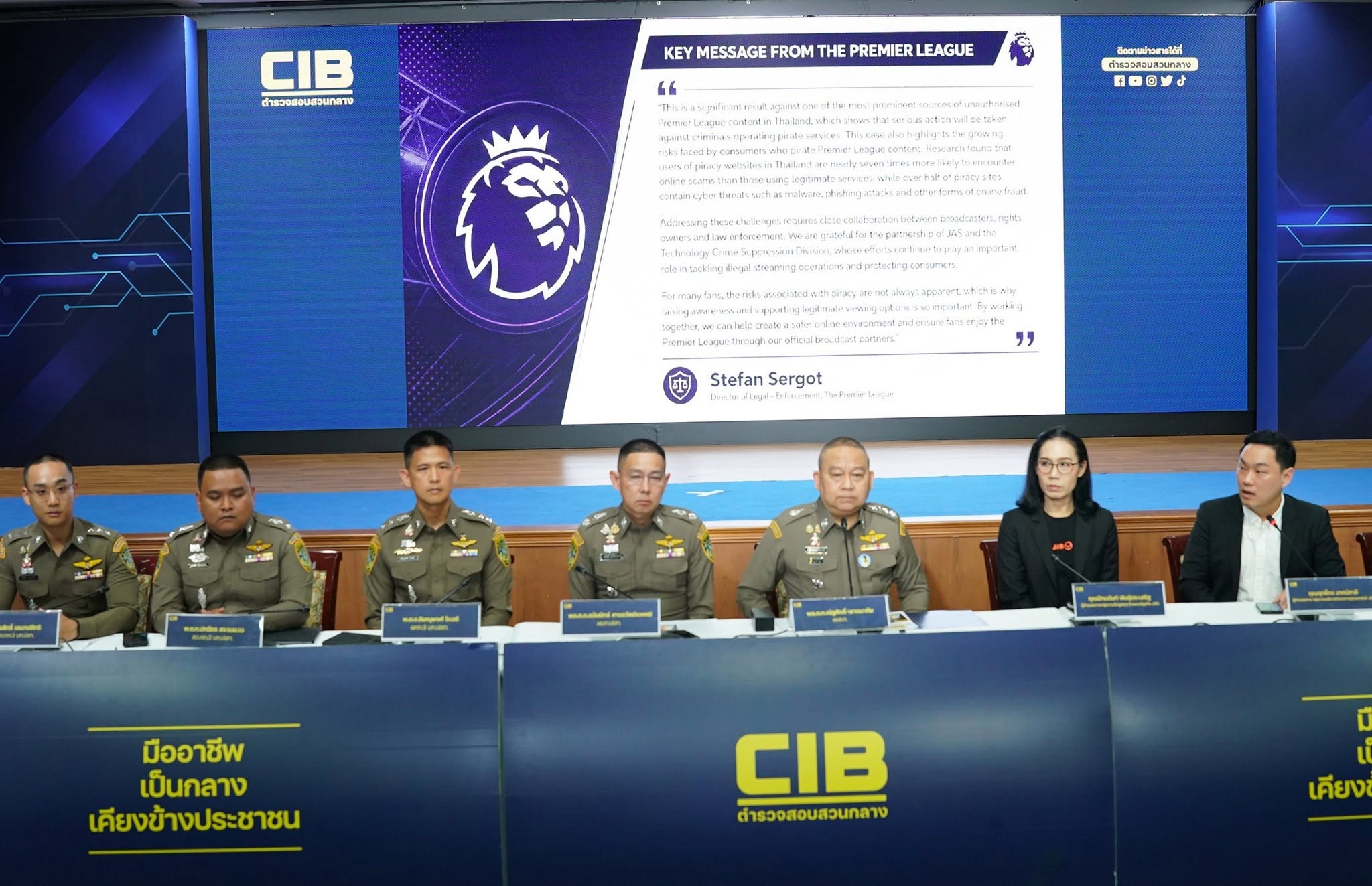 ตำรวจสอบสวนกลาง (CIB) โดย กก.3 บก.ปอท. เปิดปฏิบัติการ “Operation VAR”  ทลายเว็บไซต์ลักลอบถ่ายทอดสดฟุตบอลต่างประเทศ และโฆษณาเว็บไซต์พนันออนไลน์